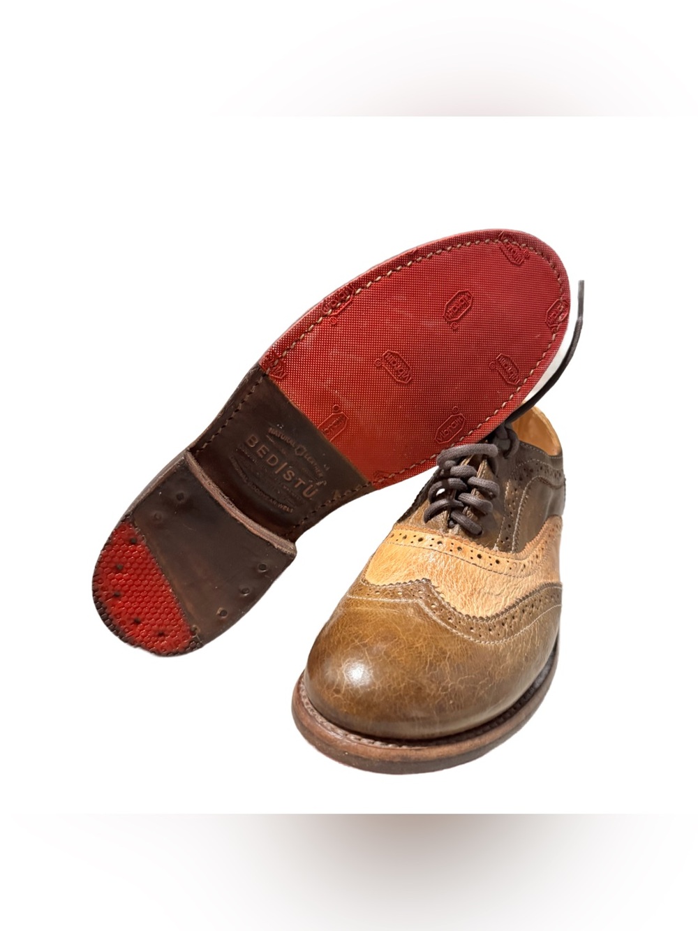Bed Stu Lita Oxford Women's 7.5 Wingtip Cobbler Distressed Leather Brogue Shoes - Picture 7 of 7